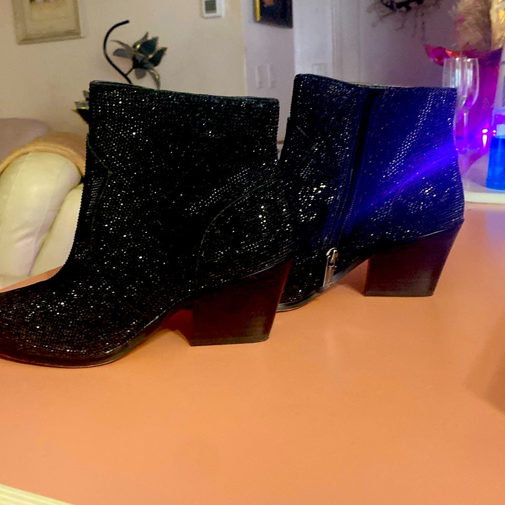 Jessica  Simson black Glitter ankle boots